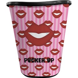Lips (Pucker Up) Waste Basket - Double Sided (Black)