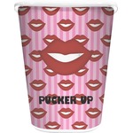 Lips (Pucker Up) Waste Basket - Double Sided (White)