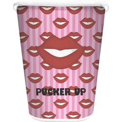 Lips (Pucker Up) Waste Basket - Single Sided (White)