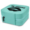 Lips (Pucker Up) Travel Jewelry Boxes - Leather - Teal - View from Rear