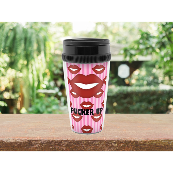 Lips (Pucker Up) Travel Mug Lifestyle (Personalized)