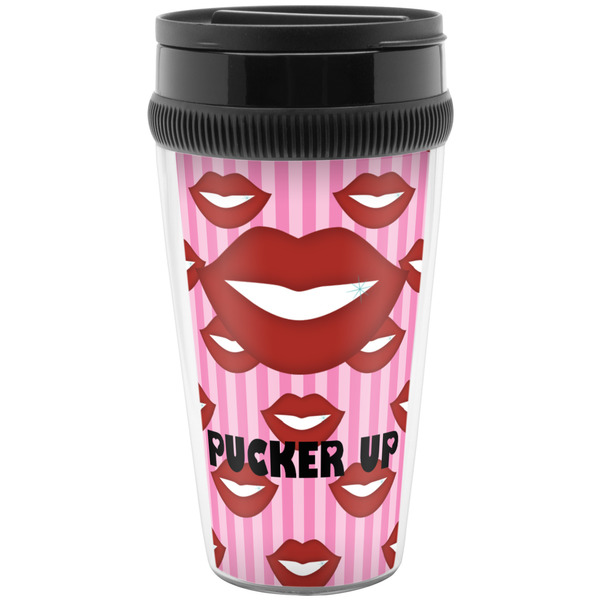 Custom Lips (Pucker Up) Acrylic Travel Mug without Handle