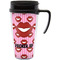 Lips (Pucker Up) Travel Mug with Black Handle - Front