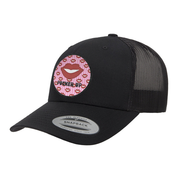 Custom Lips (Pucker Up) Trucker Hat - Black