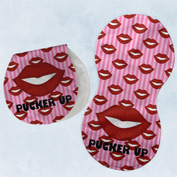 Lips (Pucker Up) Burp Pads - Velour - Set of 2