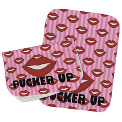 Lips (Pucker Up) Burp Cloths - Fleece - Set of 2