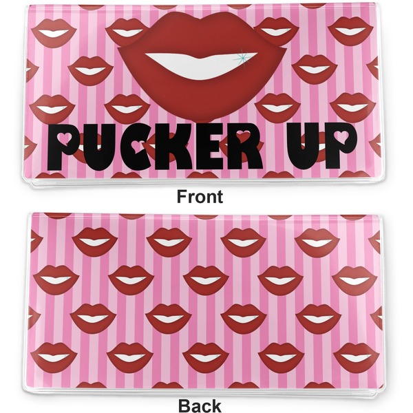 Lips (Pucker Up) Vinyl Check Book Cover - Front and Back