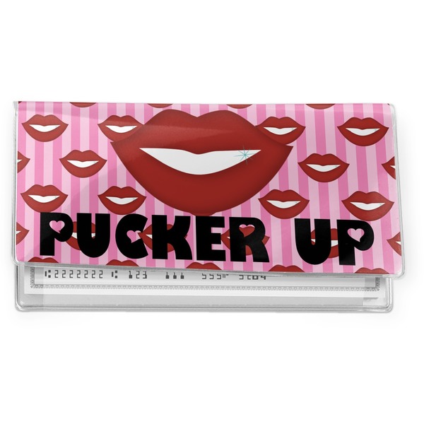 Custom Lips (Pucker Up) Vinyl Checkbook Cover