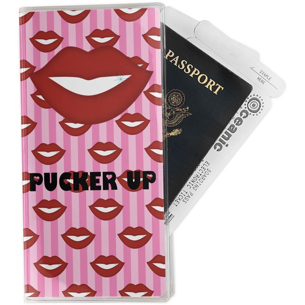 Custom Lips (Pucker Up) Travel Document Holder