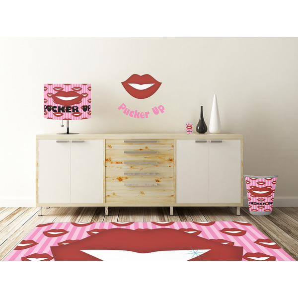 Lips (Pucker Up)  Wall Graphic Decal Wooden Desk