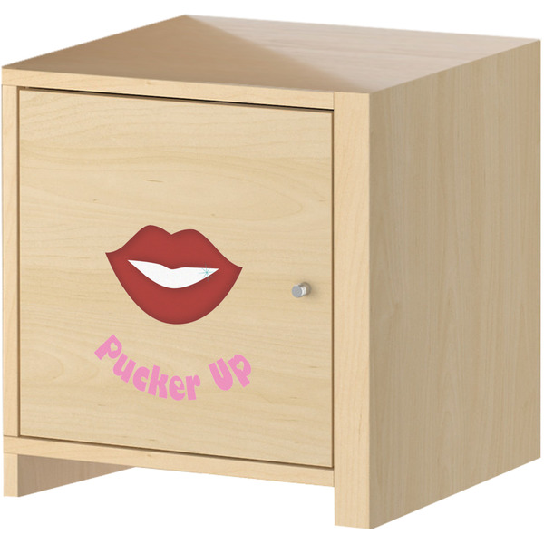 Lips (Pucker Up)  Wall Graphic on Wooden Cabinet