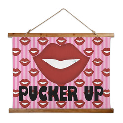 Lips (Pucker Up) Wall Hanging Tapestry - Wide