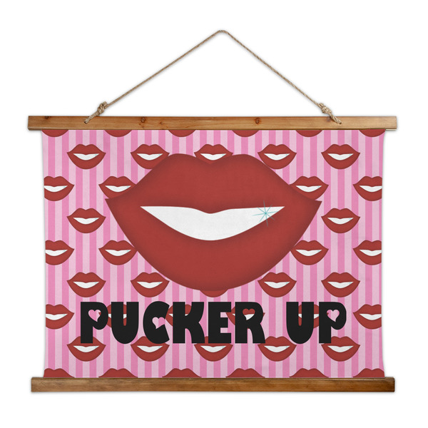 Custom Lips (Pucker Up) Wall Hanging Tapestry - Wide