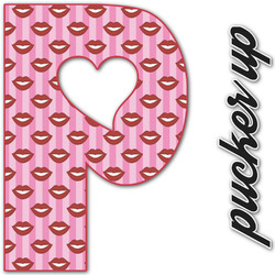 Lips (Pucker Up) Name & Initial Decal - Up to 18"x18"