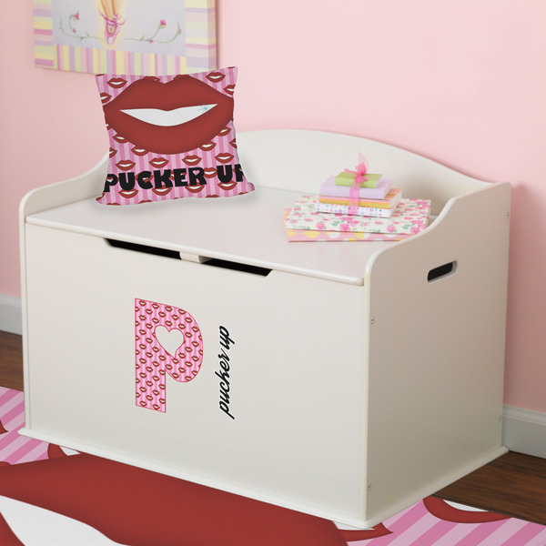 Lips (Pucker Up) Wall Name & Initial Small on Toy Chest