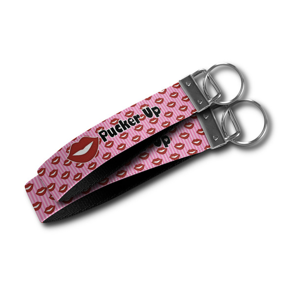 Lips (Pucker Up) Webbing Keychain FOBs - Size Comparison