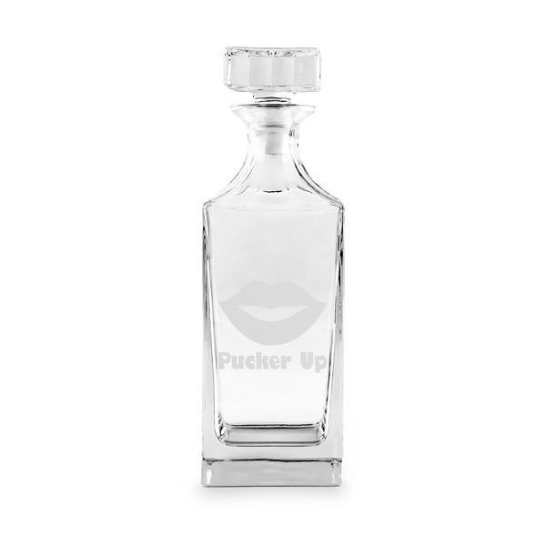 Lips (Pucker Up) Whiskey Decanter - 30oz Square - FRONT