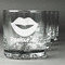 Lips (Pucker Up) Whiskey Glasses Set of 4 - Engraved Front