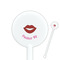 Lips (Pucker Up) White Plastic 5.5" Stir Stick - Round - Closeup