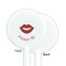 Lips (Pucker Up) White Plastic 5.5" Stir Stick - Single Sided - Round - Front & Back