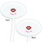 Lips (Pucker Up) White Plastic 7" Stir Stick - Double Sided - Oval - Front & Back