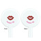 Lips (Pucker Up) White Plastic 7" Stir Stick - Double Sided - Round - Front & Back