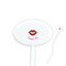 Lips (Pucker Up) White Plastic 7" Stir Stick - Oval - Closeup