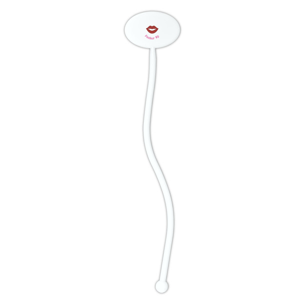 Lips (Pucker Up) White Plastic 7" Stir Stick - Oval - Single Stick
