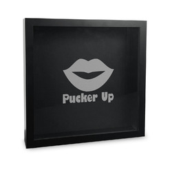 Lips (Pucker Up) Wine Cork Shadow Box - 12in x 12in
