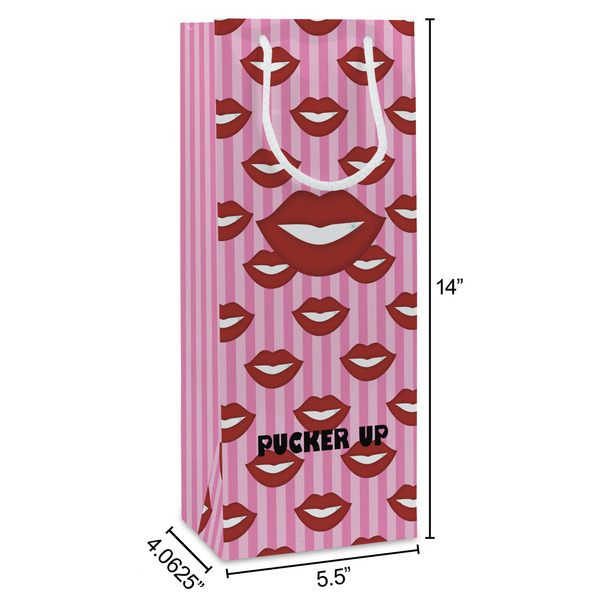 Lips (Pucker Up) Wine Gift Bag - Dimensions
