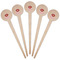 Lips (Pucker Up) Wooden 4" Food Pick - Round - Fan View