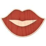 Lips (Pucker Up) Genuine Maple or Cherry Wood Sticker