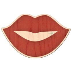 Lips (Pucker Up) Genuine Maple or Cherry Wood Sticker
