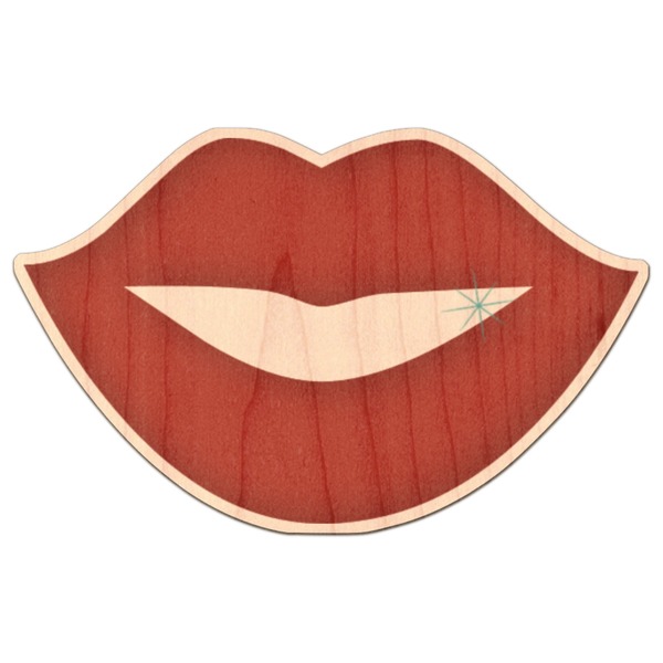 Custom Lips (Pucker Up) Genuine Maple or Cherry Wood Sticker