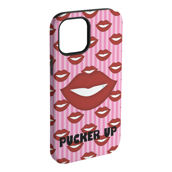 Custom Lips (Pucker Up) iPhone Case - Rubber Lined