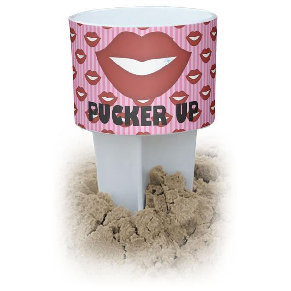 Custom Lips (Pucker Up) White Beach Spiker Drink Holder
