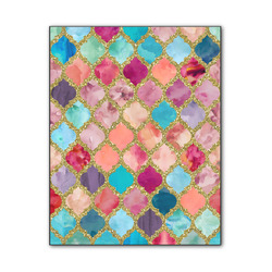 Glitter Moroccan Watercolor Wood Print - 11x14