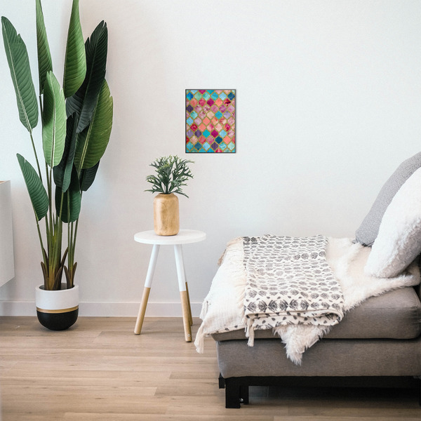 Glitter Moroccan Watercolor 11x14 Wood Print - In Context