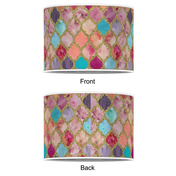 Glitter Moroccan Watercolor 12" Drum Lampshade - APPROVAL (Poly Film)