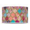 Glitter Moroccan Watercolor 12" Drum Lampshade - FRONT (Poly Film)