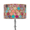 Glitter Moroccan Watercolor 12" Drum Lampshade - ON STAND (Fabric)