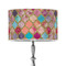 Glitter Moroccan Watercolor 12" Drum Lampshade - ON STAND (Poly Film)
