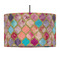 Glitter Moroccan Watercolor 12" Drum Pendant Lamp - Fabric