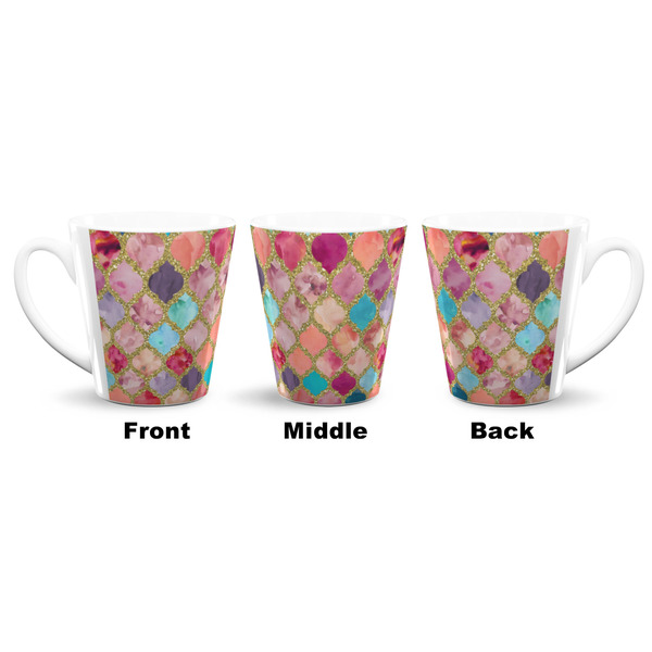 Glitter Moroccan Watercolor 12 Oz Latte Mug - Approval