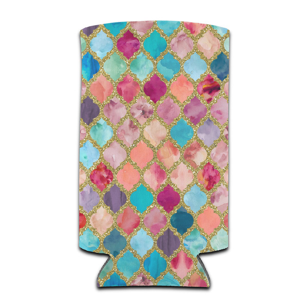 Custom Glitter Moroccan Watercolor Can Cooler (tall 12 oz)