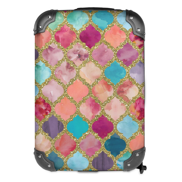 Glitter Moroccan Watercolor 13" Hard Shell Backpacks - FRONT