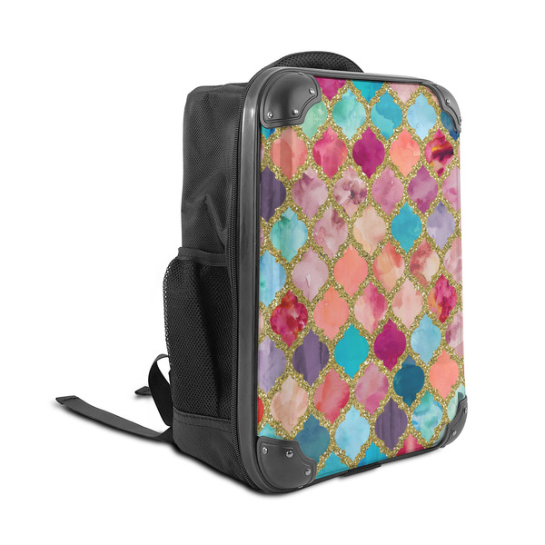 Glitter Moroccan Watercolor 15" Backpack - ANGLE VIEW