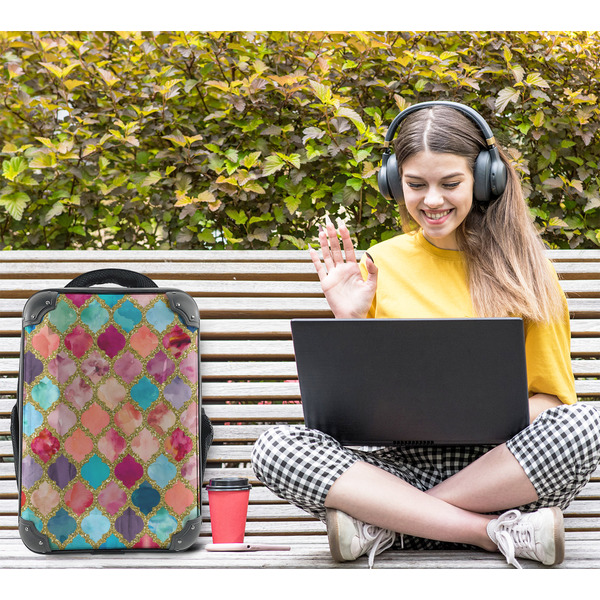 Glitter Moroccan Watercolor 15" Backpack - LIFESTYLE