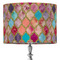 Glitter Moroccan Watercolor 16" Drum Lampshade - ON STAND (Fabric)