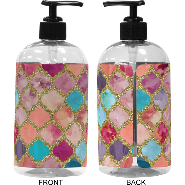 Glitter Moroccan Watercolor 16 oz Plastic Liquid Dispenser (Approval)